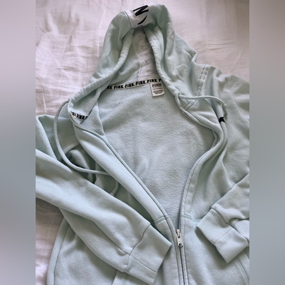 PINK Victoria’s Secret Mint green zip up hoodie - Picture 3 of 7